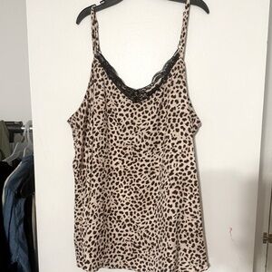 Torrid size 3 cheetah print tank top it’s black lace detail
